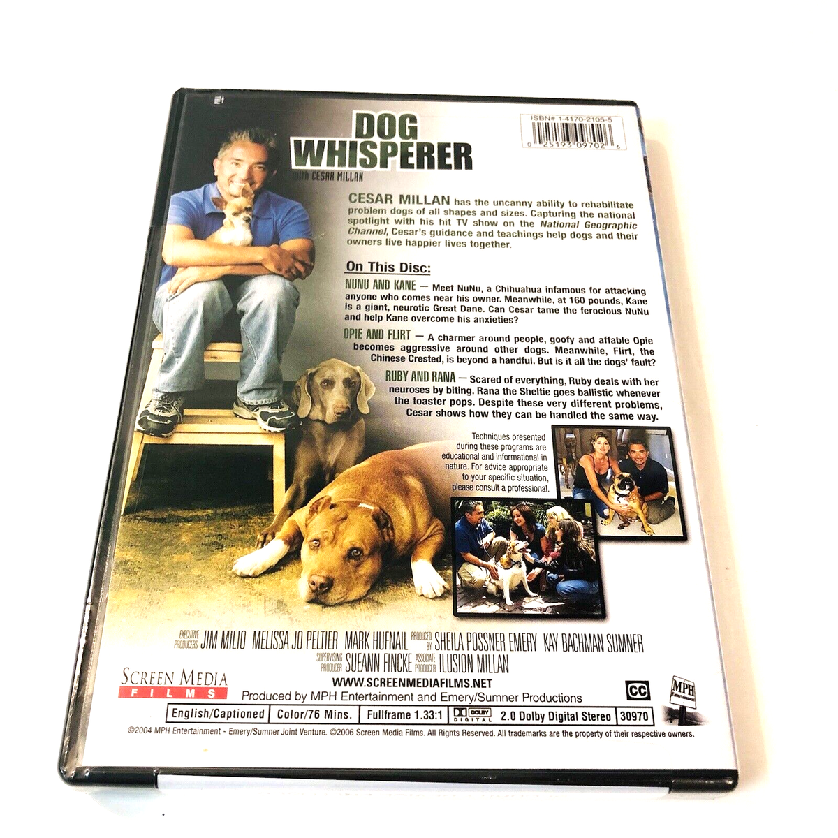 Dog Whisperer Cesar Millan DVD 3 TV Episodes Pet Dog Puppy Canine