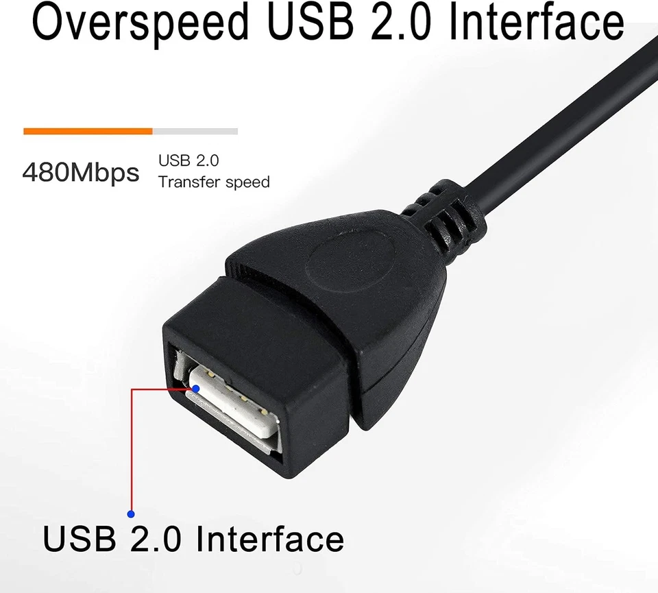USB 2.0 OTG VMC-UAM1 Cable Mini A Type Male to USB Female Host MINI USB Adapter - Image 3 of 4