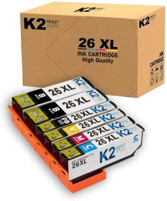 K2PRINT Cartouche Epson XP-510, XP-520 XP-600, XP-605, XP-610, XP-615, 26XL, T2636