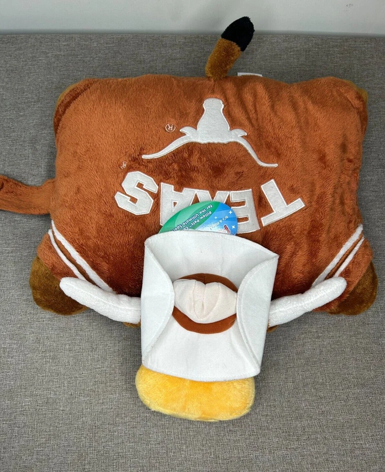 Pillow Pet Texas Longhorns 18" Mascot Plush NCAA University of Texas Austin NWT - Imagem 3 de 4