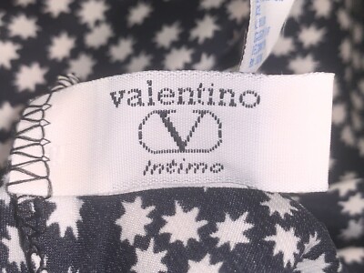Valentino Intimo Stars Black White Lace EUC Slip 77330 Made USA