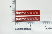 Boston Acoustics Speaker Badge Logo Emblem Red and White Pair