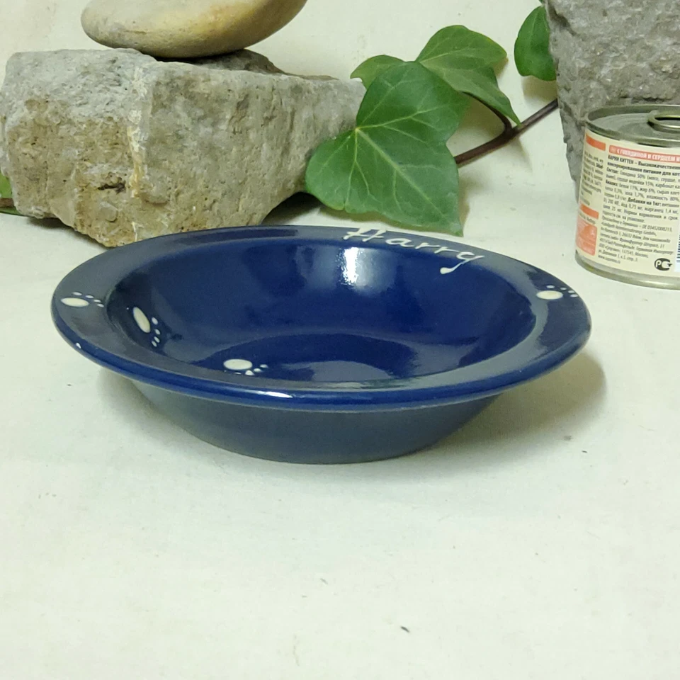 keramik-im-hof Futtertellerchen mit Wunschname, Napf, Schüssel, Katze, Hund - Bild 3 von 3