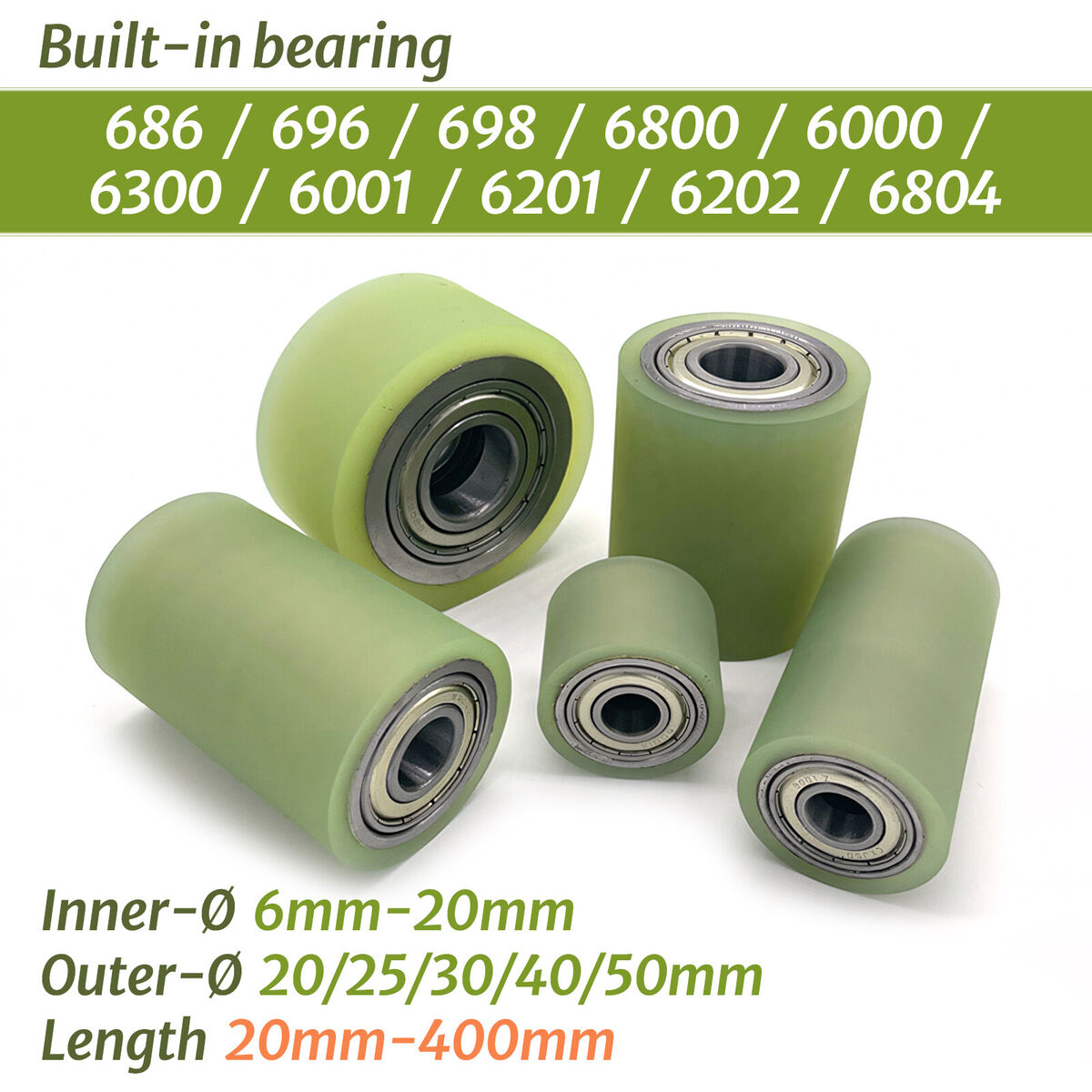 PU Polyurethane Pulley Roller With Two Bearing Guiding Wheel Flat - Foto 4