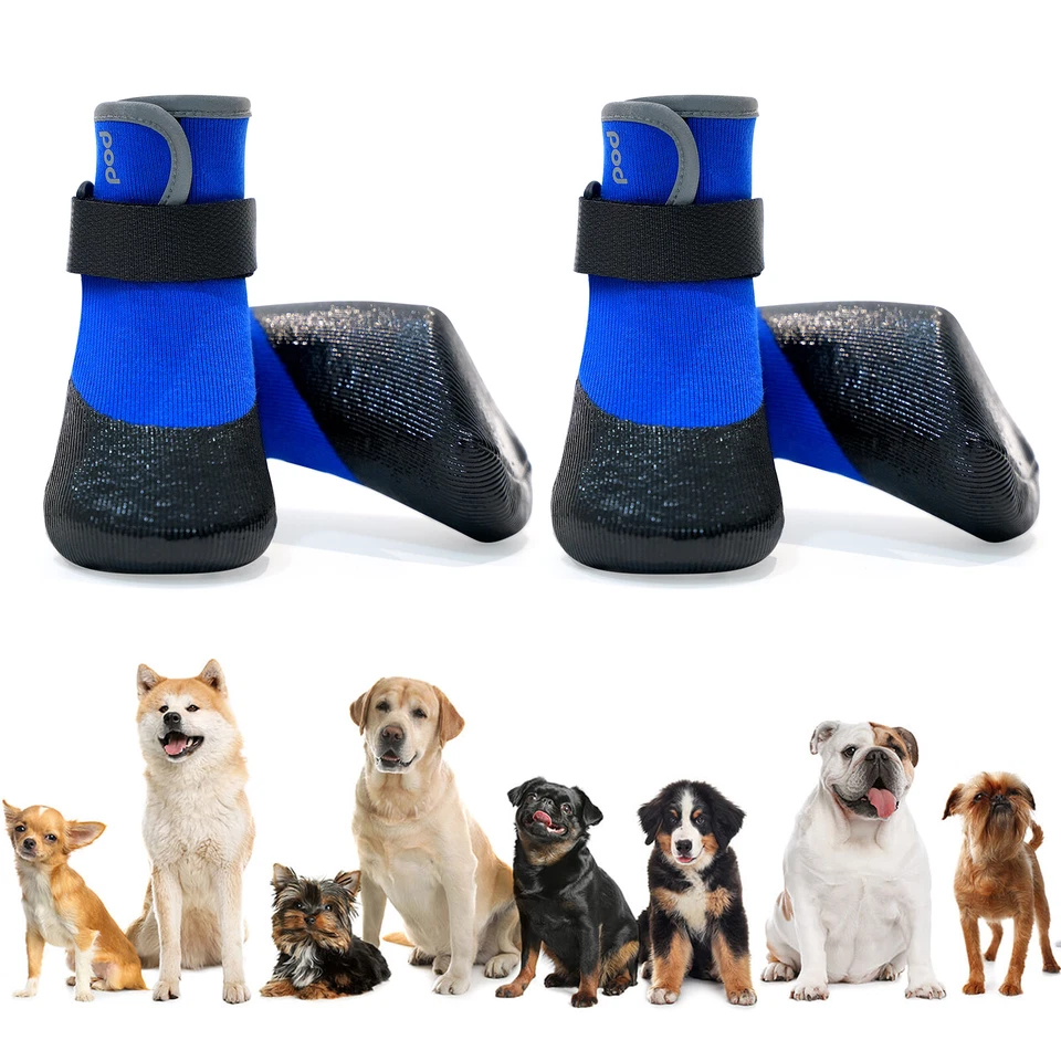 Zapatos impermeables para perros 4 piezas para botas grandes medianas protectores de patas invierno nevado Foto 2 de 4