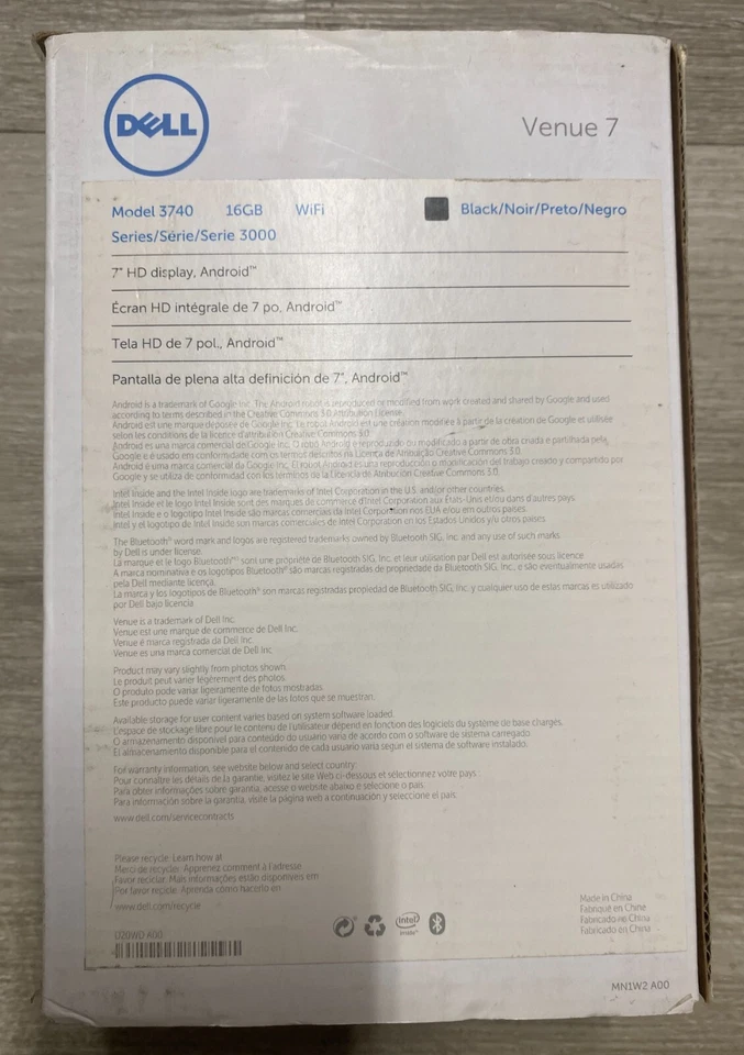 Tablet Dell Venue 7 7" Pantalla HD 16GB WiFi Android-Negra (Caja Abierta) Foto 4 de 4