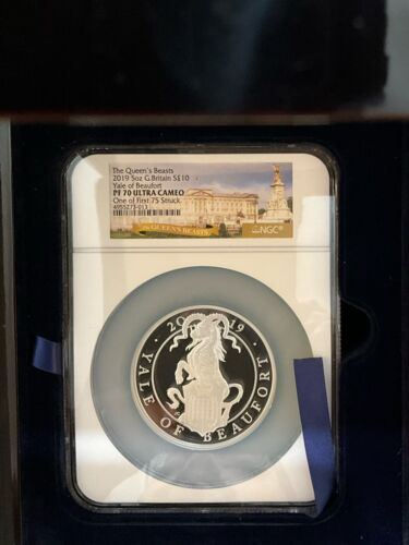 2019 UK Queen's Beasts Yale Of Beaufort 5oz Silver NGC PF70 One of First 75