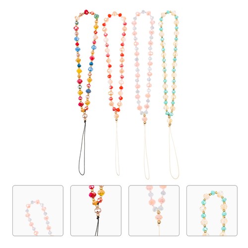 4 Pcs Anti-Rutsch-Lanyard Für Mobiltelefone Perlen-Handy-Lanyard Verlorenes - Photo 5/12