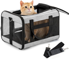 Cat Carrier Airline Approved, Soft-Sided Dog Carrier with Inner Safety Leash, Pe