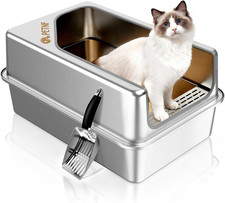 All Metal Cat Litter Box - All Stainless Steel Litter Box, Odor-Free Large Capac