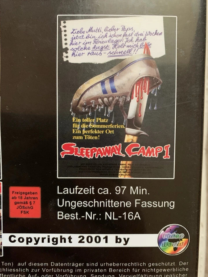 VHS CAMP DES GRAUENS - SLEEPAWAY CAMP / BLUTIGER SOMMER DEUTSCH UNCUT SELTEN - Bild 3 von 4