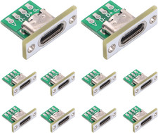 10PCS DIY OEM Type C Female Connector,Usb C Panel Mount Converter with PCB Board