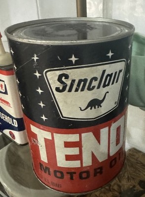 Sinclair Dino Tenol Motor Oil Can Full Sealed 1 Quart