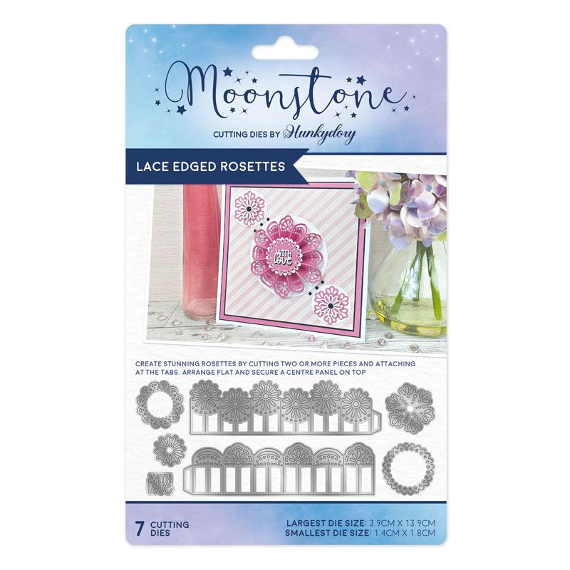 Hunkydory Moonstone - Laced Edged Rosettes Craft Die Set - MSTONE1142