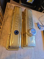 Vintage Sbc Small Block Chevy Moroso Gold Anodized Valve Covers Used 327 350 Etc