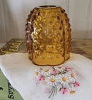 Fenton Hobnail Fairy Lamp Top Only. Includes Vintage Unused Hankerchief.