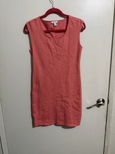 Nine West Pink Solid Sheath Knee Dress Round Neck Sleeveless Regular Size S