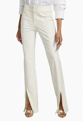 NWT Derek Lam 10 Crosby Maeve Slit Hem Flare Trousers White Size US 0 $375 [jb]