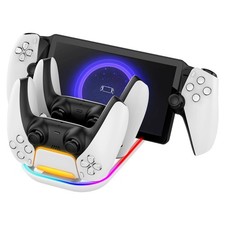 RGB 3-in-1 Charging Dock for PS5 Portal Controller 14 Light Modes LED Indicator