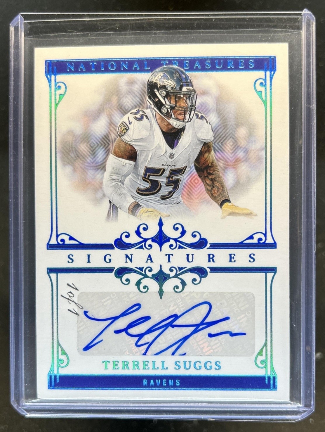 2025 Panini National Treasures Terrell Suggs Signatures Platinum Auto #1/1