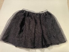 cat and jack tutu ballerina skirt size large 10-12 black silver glitter