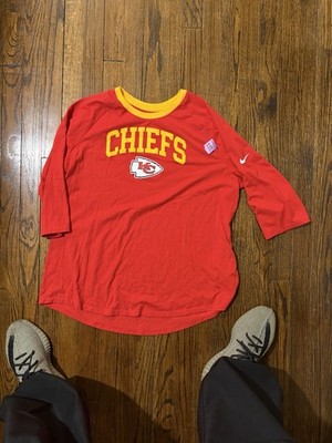Nike Kansas City Chiefs Raglan 3/4 Sleeve TShirt Size 2XL Women's Red