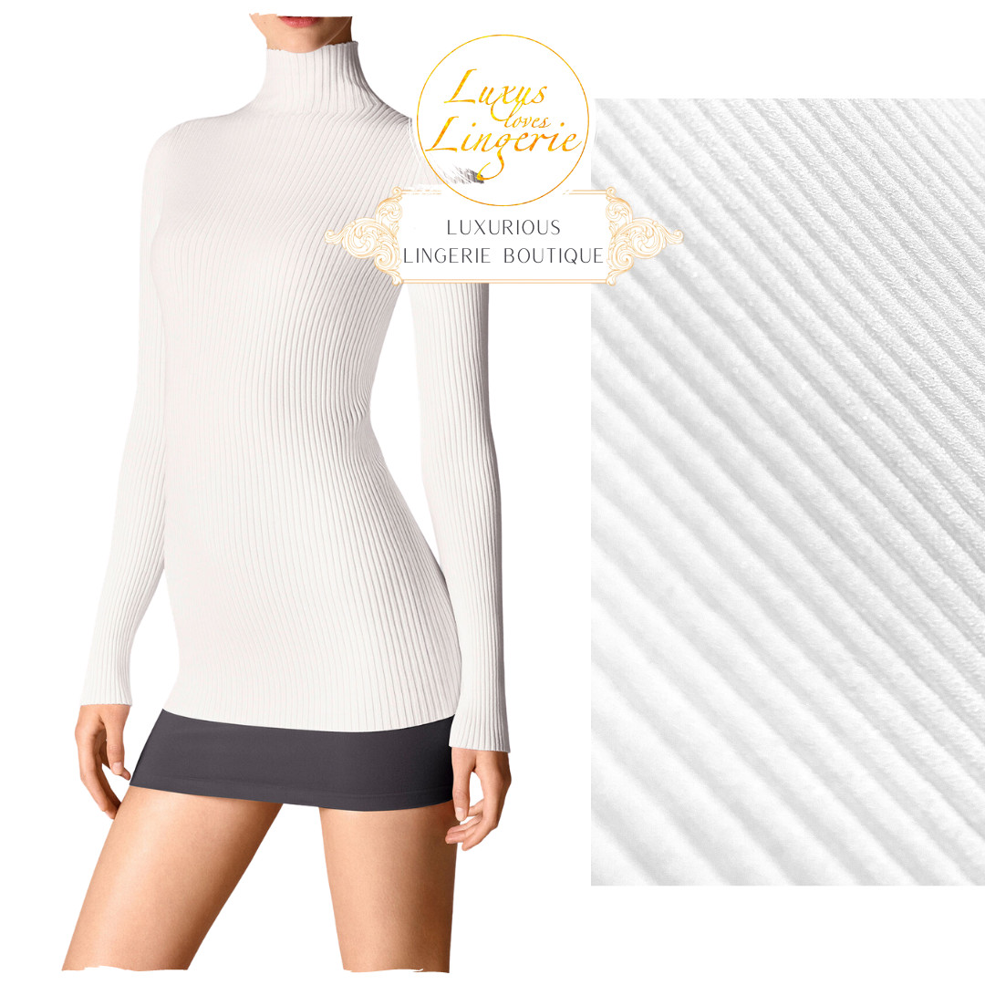 Viscose Rib Pullover By Wolford S White High Neck Shirt Rib