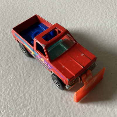 Hot Wheels 1979 Dodge Rampage 1:64 Diecast Pickup Truck Red/Blue w/ Plow