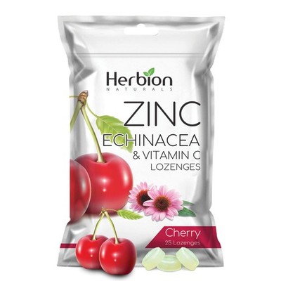 Zinc Echinacea Vitamin C Lozenges Cherry Flavor 25 Count