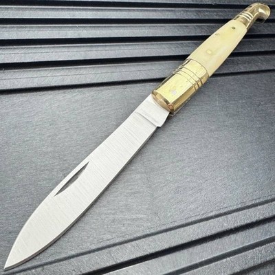 4.5'' White Bone Handle Old Fashioned Folding Blade Folder Pocket Knife