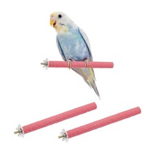 2Pcs 20 x 1.8 cm L x W Wood Perch Stand Colorful Paw Grinding Stick, Pink