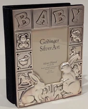 Godinger Baby Photo Album Silver Plated Holds 100 4x6" Pictures, Frame Cover