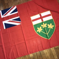 Ontario Provincial Canadian Flag 3x5 Nylon Grommets