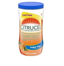 Citrucel Fiber Powder for Constipation Relief Sugar Free Orange Flavor - 16.9oz