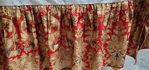 Ralph Lauren Red Jacobian Paisley Jardiniere Western King Bed Skirt 16" U.S.A.