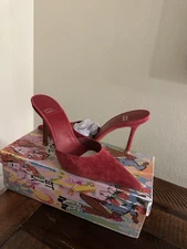 Jeffrey Campbell Women's Robyn Mule Pointed Pumps Deep Rose Suede Sz 7M