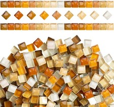 1200pcs Brown Mix Crystal Glass Mosaic Tiles   0.4 Inch Square Bulk Mosaic Su...