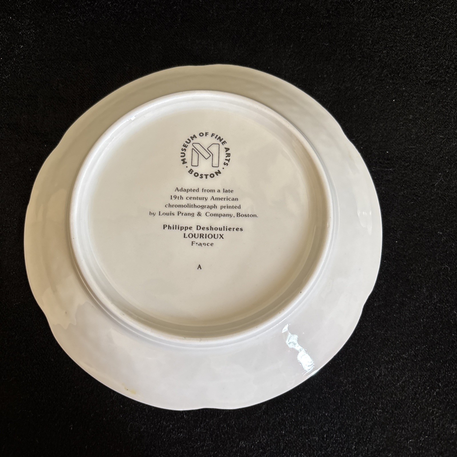 Philippe Deshoulieres Lourioux 6 Porcelain Canape Plates Museum of Fine Arts