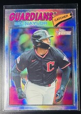 Bo Naylor 2026 Topps Heritage Chrome Refractor Rainbow Holo #256 Guardians