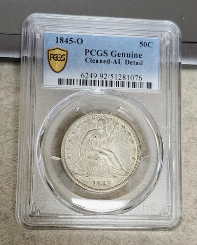 1845-O Seated Liberty Half Dollar - AU Details - PCGS - Strong Strike - Cleaned