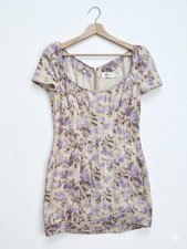 Zimmerman Dawning Floral Linen Corset Short Sleeved Dress-size 3 UK 12-14