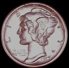 1917-D MERCURY DIME 10C, UNC, SEE PHOTO'S ??? FSB