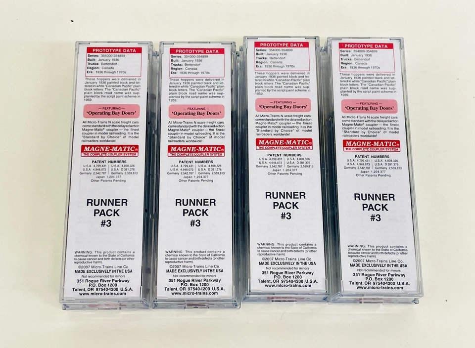 Micro Trains N Canadian Pacific 33' Twin Bay Offset Hopper Runner Pack #3 New - Image 4 of 4