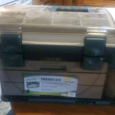 Plano 737 Series Plastic Drawer Tackle Box Hard Case 3-Drawer Gray/Blue