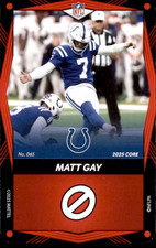 2025 Uno Elite Core - Red Matt Gay Indianapolis Colts #065