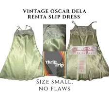 Oscar de la Renta Slip Dress Light Green Size Small Original