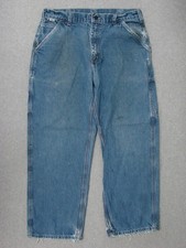 UG01452 CARHARTT FR CARPENTER JEANS msr 34"x29" ; SOLID JEANS