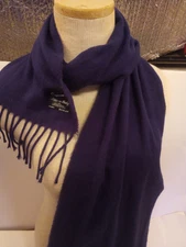 Cejon Fringe Scarf Navy Blue  Made In Italy Super Soft