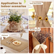 12" X 10 Yd Burlap Table Runners Jute Burlap Runner Table Fabric Roll Finished