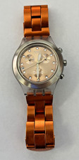 SWATCH IRONY FULL BLOODED DIAPHANE CARMEL/ORANGE CHRONO ALUMINUM 43MM WATCH